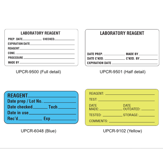 Laboratory reagent labels