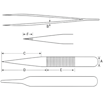 EMS Swiss Line mini tweezers, style 2AM