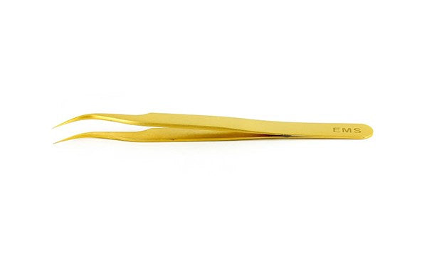 EMS gold plated tweezers, style 7