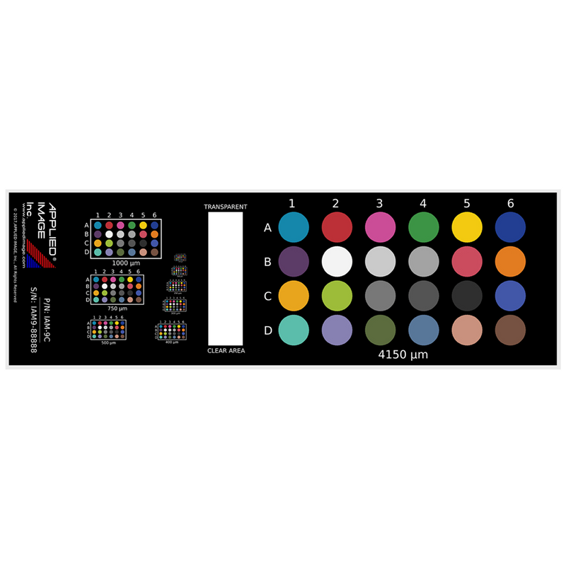 NIST traceable colour transmission calibration slide, IAM-9C