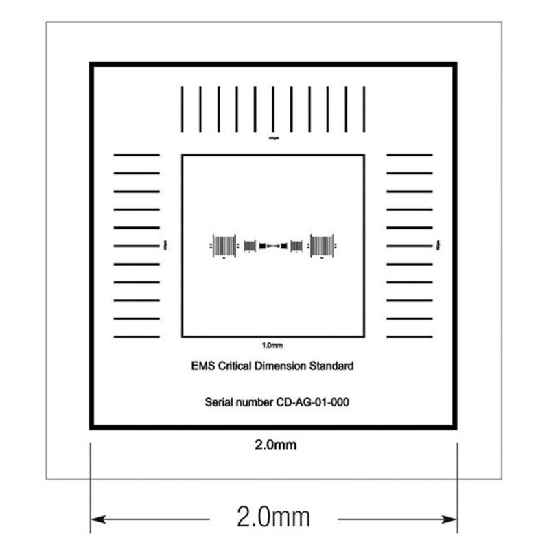 Critical dimension magnification standards, X-axis