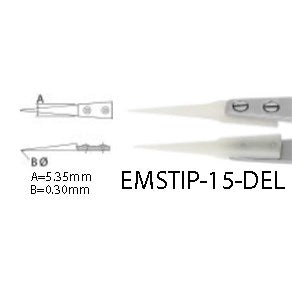 Dumont tweezers style WA1, replaceable delrin tips (EMS)