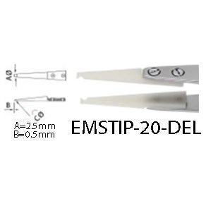 Dumont tweezers style WA1, replaceable delrin tips (EMS)