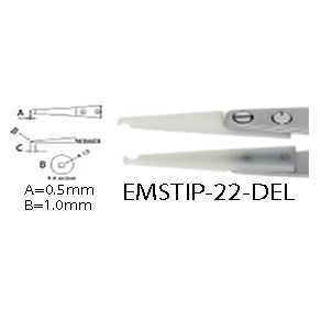 Dumont tweezers style WA1, replaceable delrin tips (EMS)