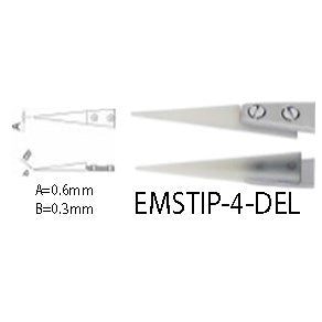 Dumont tweezers style WA1, replaceable delrin tips (EMS)