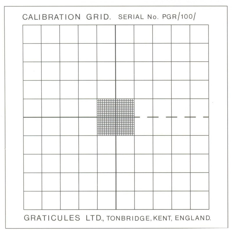 PGR100 stage micrometers, calibration grid