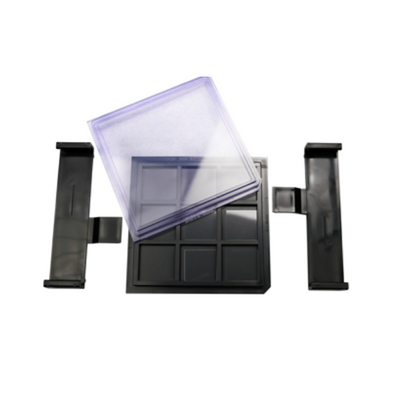 Conductive black plastic sample storage trays and lids, anti-static
