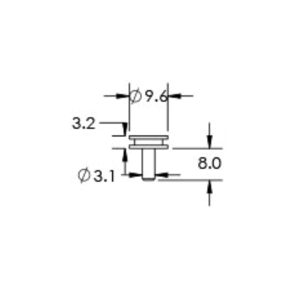 SEM small specimen mount, pin mount
