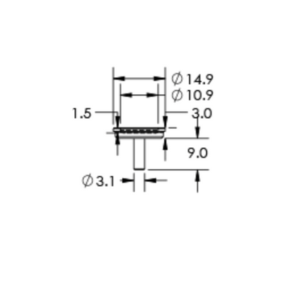 SEM specimen well mount, pin mount