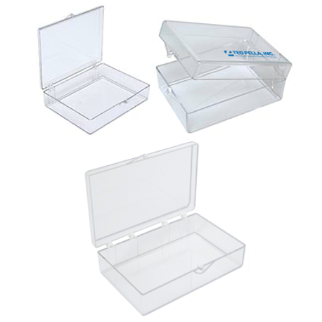 Medium storage boxes, clear PS