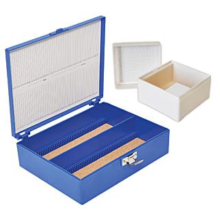 Microscope slide storage boxes, large slides 75 x 50mm