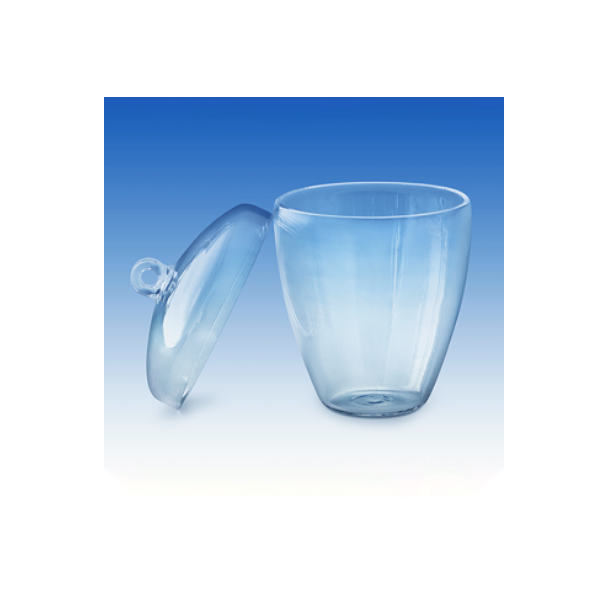 Clear fused quartz crucible and lid, 250ml