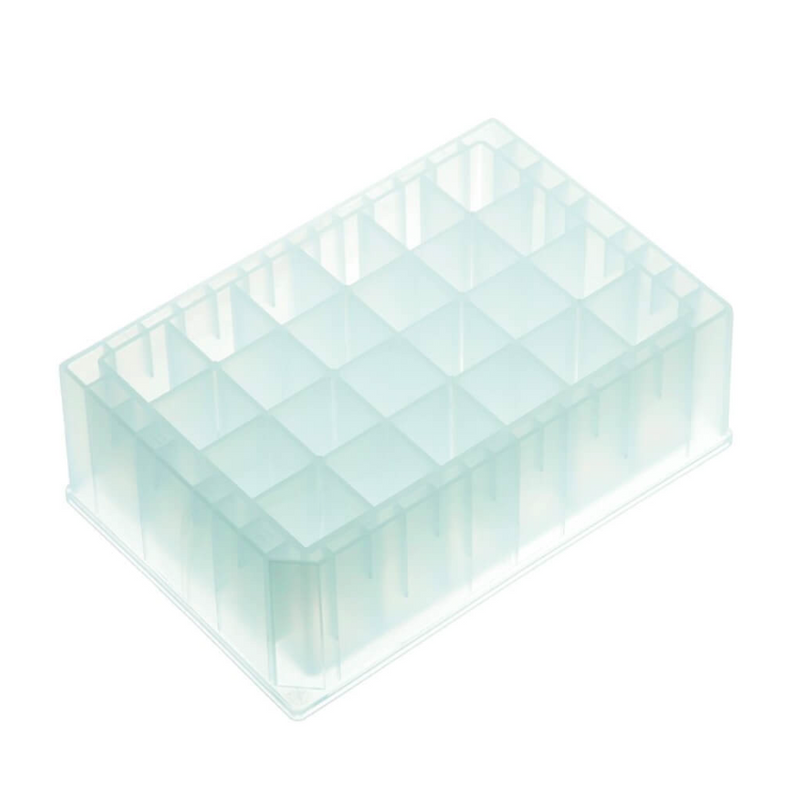 Sapphire 24 well microplate with tapered bottom, square wells, PP