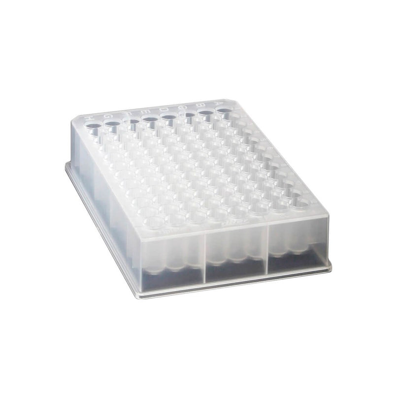 Sapphire 96 well microplate with conical bottom, round wells, PP