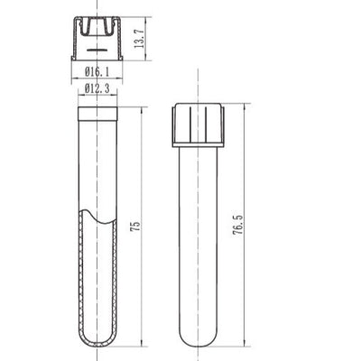 Culture tubes with dual position cap, PP, sterile