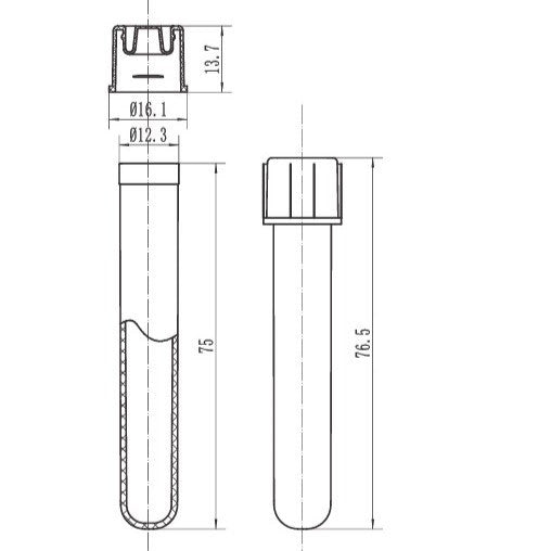 Culture tubes with dual position cap, PP, sterile