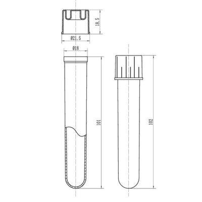 Culture tubes with dual position cap, PP, sterile