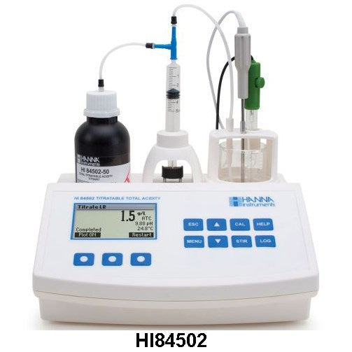 Titratable acidity mini titrator for wine analysis, HI84502