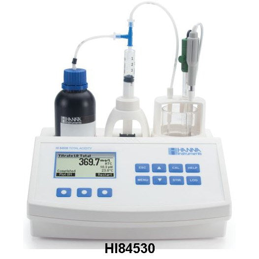 Titratable acidity mini titrator for water analysis, HI84530