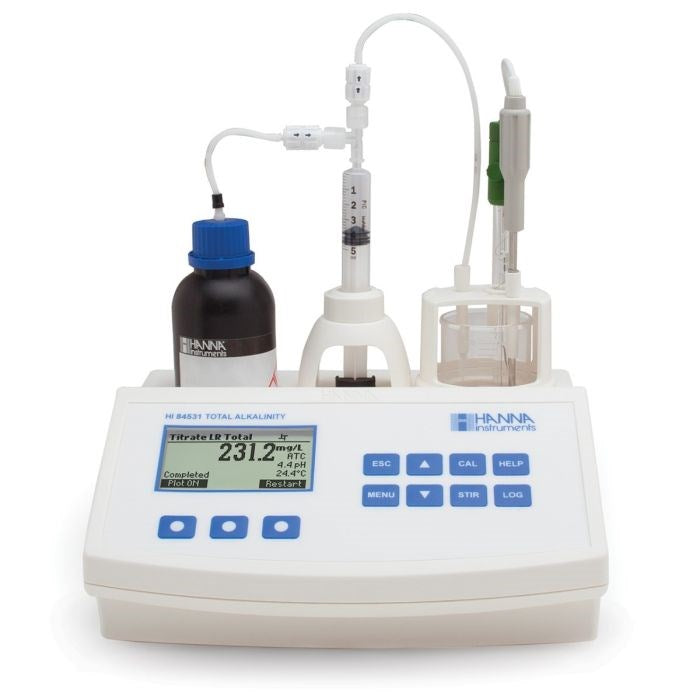 Titratable alkalinity mini titrator for water analysis, HI84531