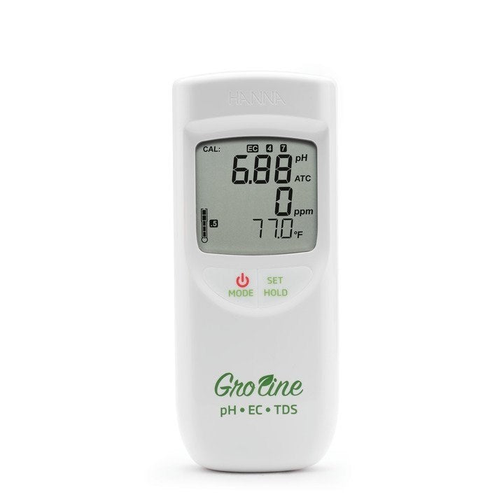 GroLine portable pH/EC/TDS meter, waterproof