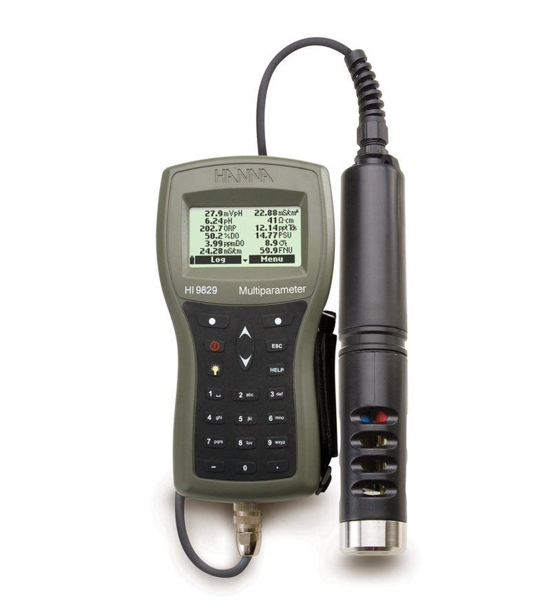 HI9829 multiparameter water quality meter with basic probe, waterproof with GPS