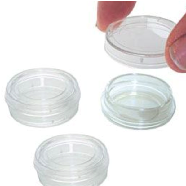 PELCO glass bottom dishes, clear wall