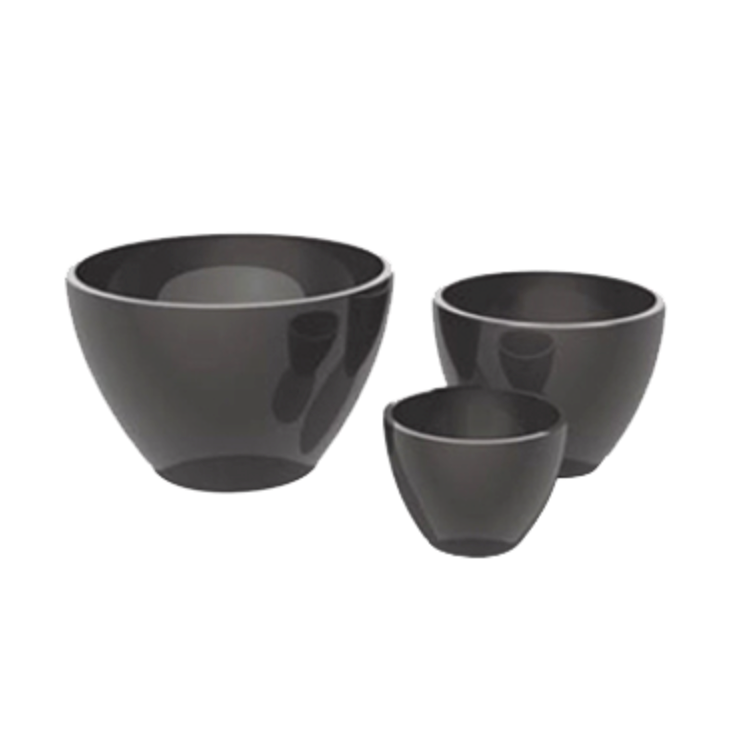 Vitreous carbon crucibles and lids