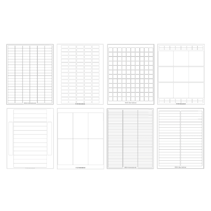 Permanent Cryo-LazrTAG laser labels, small rectangular, US letter sheets