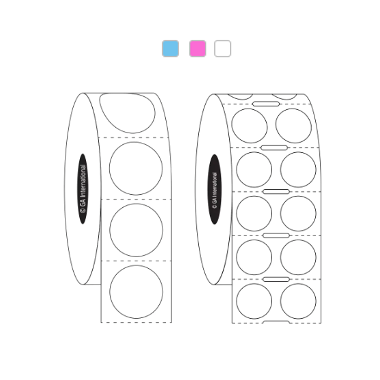 Direct thermal paper labels, circular