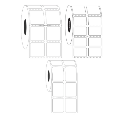 Direct thermal paper labels, 2 across