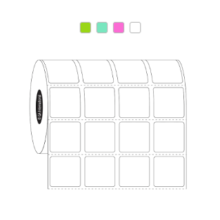 Direct thermal paper labels, 4 across