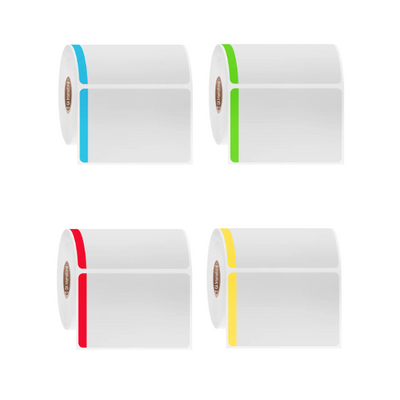 Direct thermal paper labels with colour tab