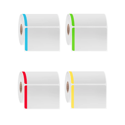 Direct thermal paper labels with colour tab