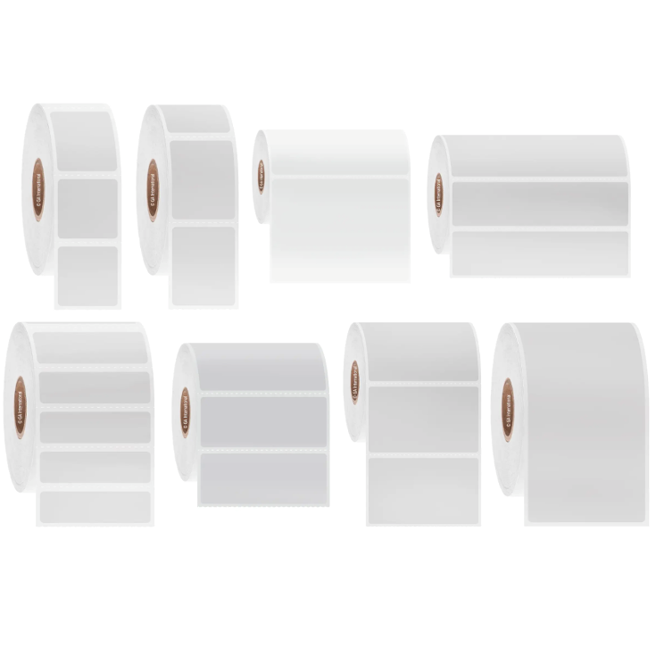 Direct thermal paper labels, rectangular, 25.4mm core