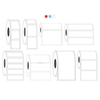 Direct thermal paper labels, rectangular, 25.4mm core