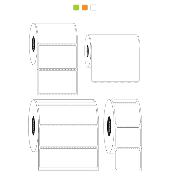 Removable direct thermal paper labels, 25.4mm core