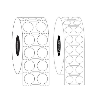 CryoSTUCK frozen vial and surface direct thermal labels, circular, 2 across