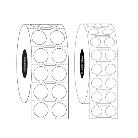 CryoSTUCK frozen vial and surface direct thermal labels, circular, 2 across