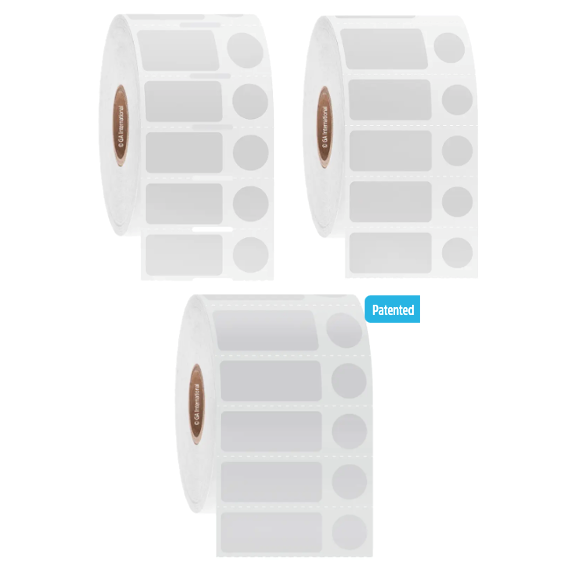 CryoSTUCK frozen vial and surface direct thermal labels, mixed shape