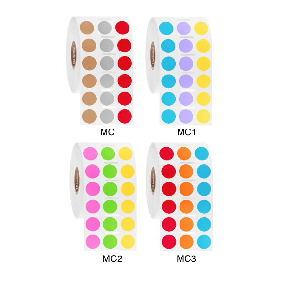 Permanent FreezerTAG labels, circular, 3 across