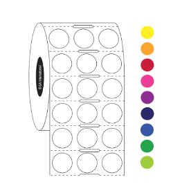 Permanent FreezerTAG labels, circular, 3 across