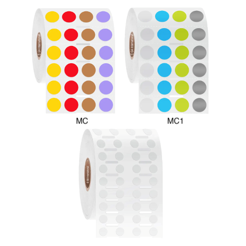 Permanent FreezerTAG labels, circular, 4 across