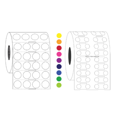 Permanent FreezerTAG labels, circular, 4 across