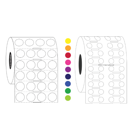 Permanent FreezerTAG labels, circular, 4 across