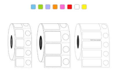 Permanent FreezerTAG labels, mixed shape, 25.4mm core