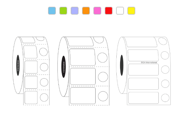 Permanent FreezerTAG labels, mixed shape, 25.4mm core