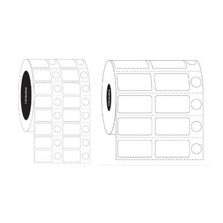 Permanent FreezerTAG labels, multi-mixed shape, 25.4mm core