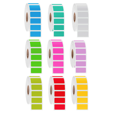 Permanent FreezerTAG labels, rectangular colours, 25.4mm core