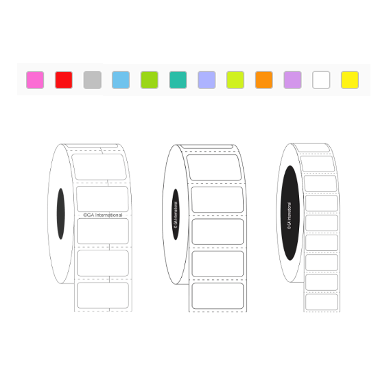 Permanent FreezerTAG labels, rectangular colours, 76.2mm core - ProSciTech